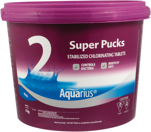 Aquarius Step 2 Super Pucks Water Stabilized Chlorinating Tablets, 4-kg