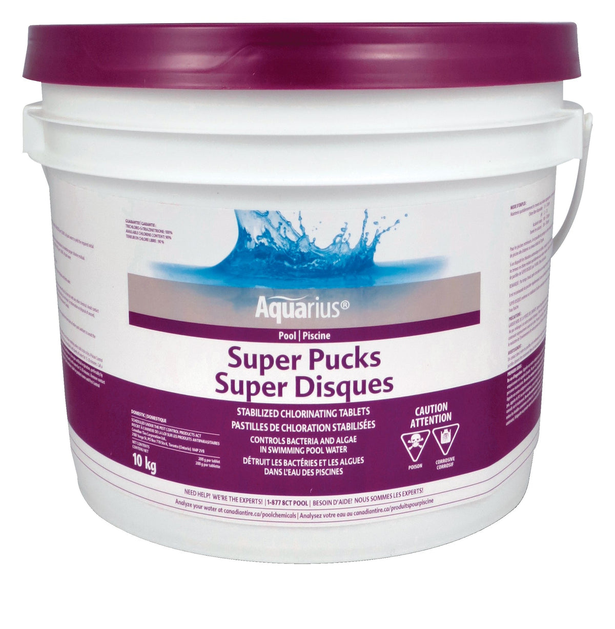 Aquarius Super Pucks Stabilized Chlorine Pool Pucks, 10-kg