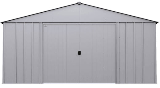 Arrow Classic 14x14-ft Flute Grey Corrosion-Resistant Steel Shed