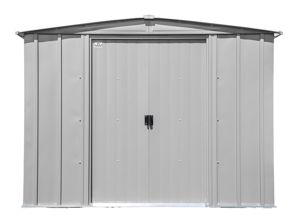 Arrow Classic 8x6-ft Flute Grey Galvanized Steel Storage Shed with Pitched Roof