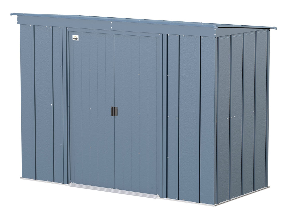 Arrow Classic Galvanized Steel Storage Shed, Blue Grey, 8-ft x 4-ft