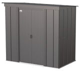 Arrow Classic Galvanized Steel Storage Shed, Charcoal, 6-ft x 4-ft