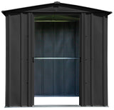 Arrow Classic Galvanized Steel Storage Shed, Charcoal, 6-ft x 5-ft image 4