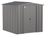 Arrow Classic Galvanized Steel Storage Shed, Charcoal, 6-ft x 7-ft image 2