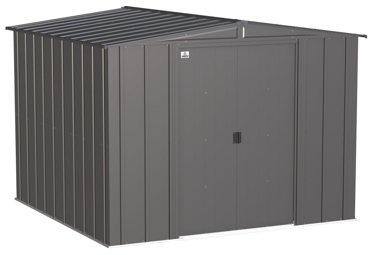 Arrow Classic Galvanized Steel Storage Shed, Charcoal, 8-ft x 8-ft