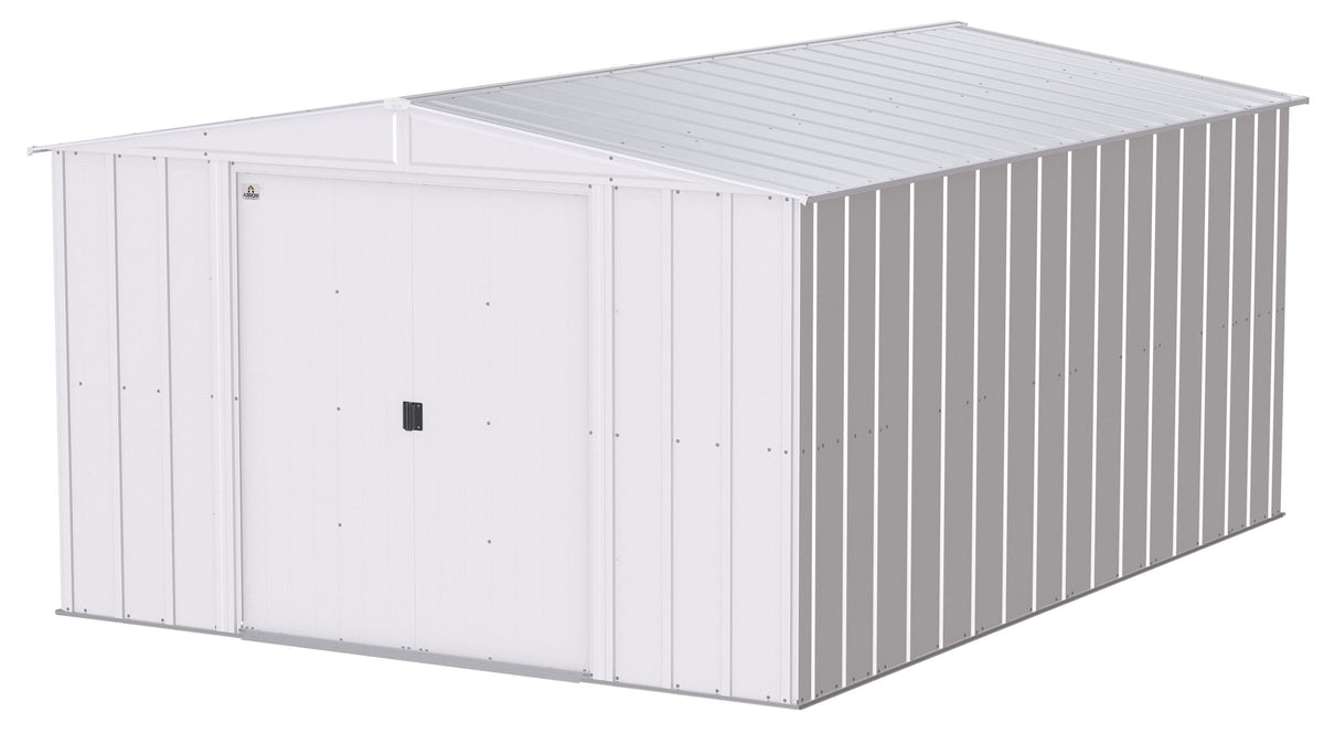 Arrow Classic Galvanized Steel Storage Shed, Flute Grey, 10-ft x 14-ft