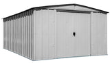 Arrow Classic Galvanized Steel Storage Shed, Flute Grey, 10-ft x 14-ft image 3