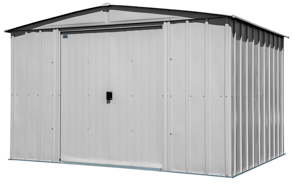 Arrow Classic Galvanized Steel Storage Shed, Flute Grey, 10-ft x 8-ft