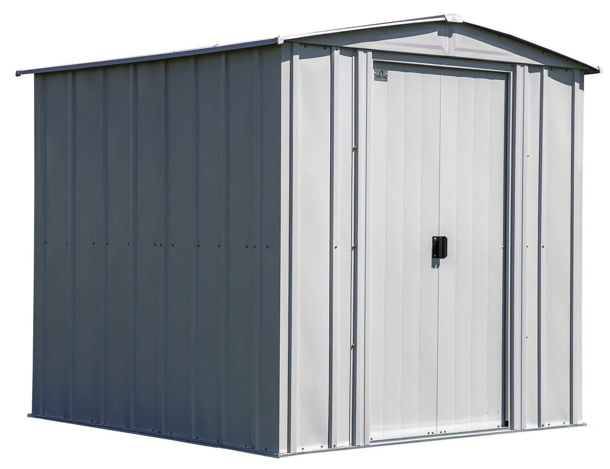 Arrow Classic Galvanized Steel Storage Shed, Flute Grey, 6-ft x 7-ft