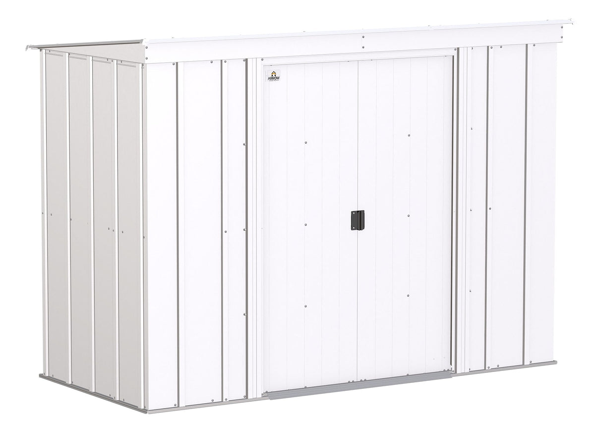 Arrow Classic Galvanized Steel Storage Shed, Flute Grey, 8-ft x 4-ft