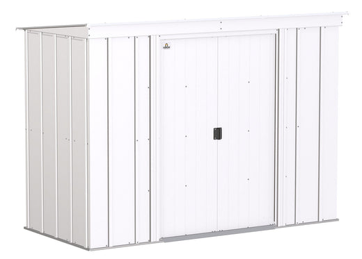 Arrow Classic Galvanized Steel Storage Shed, Flute Grey, 8-ft x 4-ft