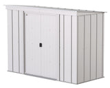 Arrow Classic Galvanized Steel Storage Shed, Flute Grey, 8-ft x 4-ft image 2