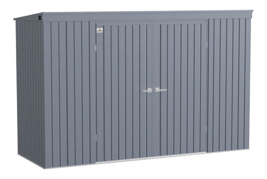 Arrow Elite Steel Storage Shed with Pent Roof, Anthracite, 10-ft x 4-ft