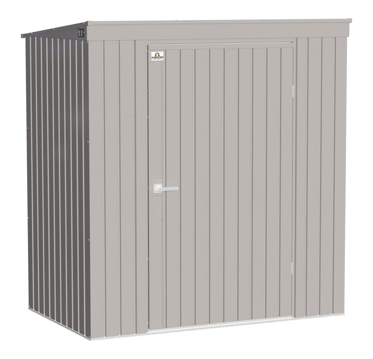 Arrow Elite Steel Storage Shed with Pent Roof, Cool Grey, 6-ft x 4-ft
