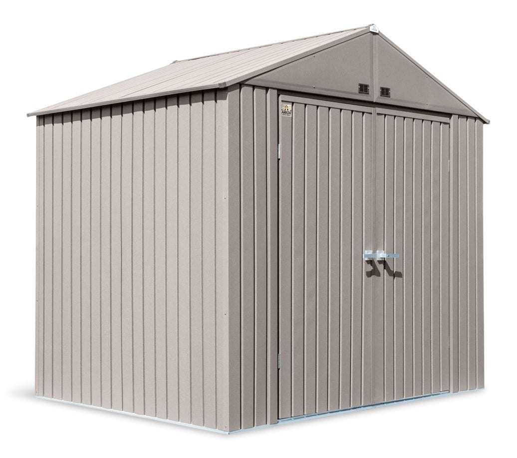 Arrow Elite Steel Storage Shed with Pent Roof, Cool Grey, 8-ft x 6-ft