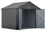 Arrow EZEE Galvanized Steel Storage Shed, Charcoal, 10-ft x 8-ft image 4