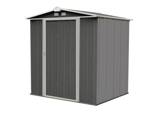 Arrow EZEE Galvanized Steel Storage Shed with Low Gable Roof, Charcoal/Cream, 6-ft x 5-ft