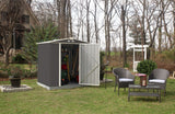 Arrow EZEE Galvanized Steel Storage Shed with Low Gable Roof, Charcoal/Cream, 6-ft x 5-ft image 7