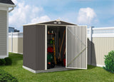 Arrow EZEE Galvanized Steel Storage Shed with Low Gable Roof, Charcoal/Cream, 6-ft x 5-ft image 8