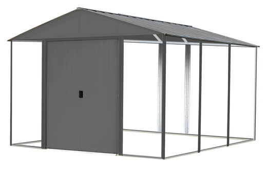 Arrow Ironwood Steel Hybrid Shed Kit, Anthracite, 10-ft x 12-ft