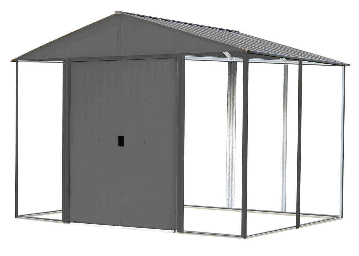 Arrow Ironwood Steel Hybrid Shed Kit, Anthracite, 10-ft x 8-ft