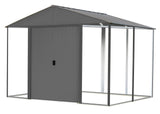 Arrow Ironwood Steel Hybrid Shed Kit, Anthracite, 10-ft x 8-ft