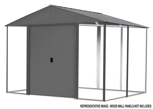 Arrow Ironwood Steel Hybrid Shed Kit, Anthracite, 8-ft x 8-ft