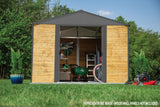 Arrow Ironwood Steel Hybrid Shed Kit, Anthracite, 8-ft x 8-ft image 3
