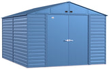 Arrow Select Galvanized Steel Storage Shed, Blue Grey, 10-ft x 14-ft image 3