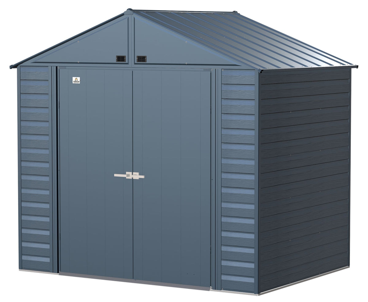 Arrow Select Galvanized Steel Storage Shed, Blue Grey, 8-ft x 6-ft