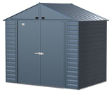 Arrow Select Galvanized Steel Storage Shed, Blue Grey, 8-ft x 6-ft