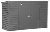 Arrow Select Galvanized Steel Storage Shed, Charcoal, 10-ft x 4-ft image 2