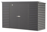 Arrow Select Galvanized Steel Storage Shed, Charcoal, 10-ft x 4-ft image 4