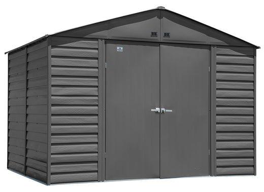 Arrow Select Galvanized Steel Storage Shed, Charcoal, 10-ft x 8-ft