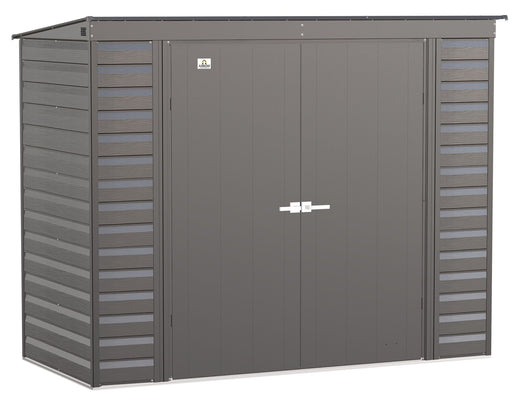 Arrow Select Galvanized Steel Storage Shed, Charcoal, 8-ft x 4-ft