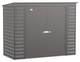 Arrow Select Galvanized Steel Storage Shed, Charcoal, 8-ft x 4-ft image 2
