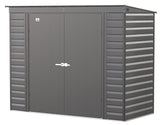 Arrow Select Galvanized Steel Storage Shed, Charcoal, 8-ft x 4-ft image 4