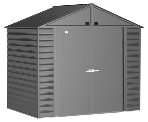 Arrow Select Galvanized Steel Storage Shed, Charcoal, 8-ft x 6-ft