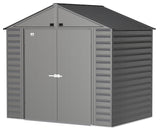 Arrow Select Galvanized Steel Storage Shed, Charcoal, 8-ft x 6-ft image 2