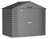 Arrow Select Galvanized Steel Storage Shed, Charcoal, 8-ft x 6-ft image 3