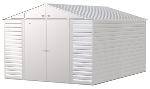 Arrow Select Galvanized Steel Storage Shed, Flute Grey, 10-ft x 14-ft