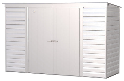 Arrow Select Galvanized Steel Storage Shed, Flute Grey, 10-ft x 4-ft