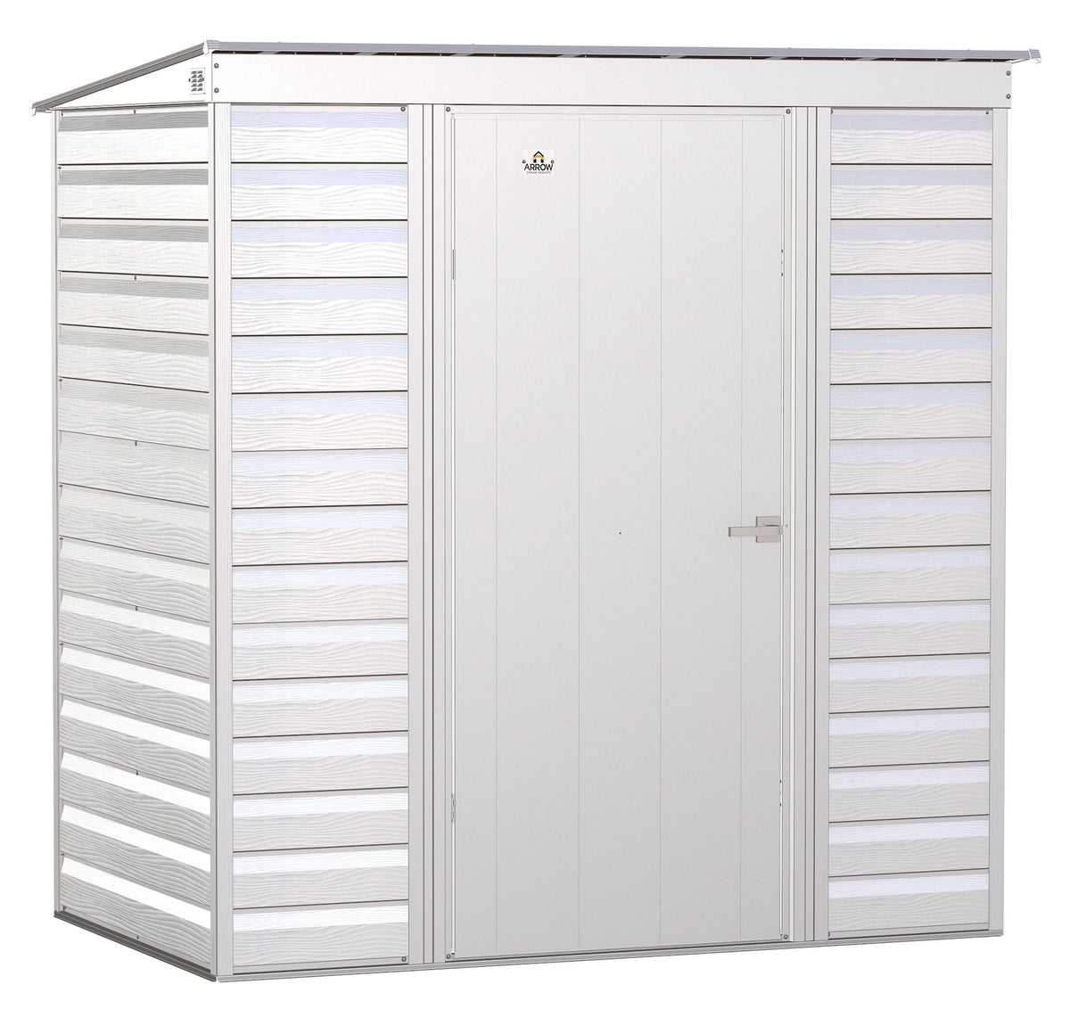 Arrow Select Galvanized Steel Storage Shed, Flute Grey, 6-ft x 4-ft