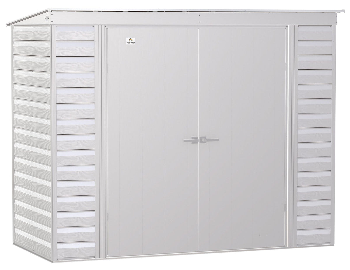 Arrow Select Galvanized Steel Storage Shed, Flute Grey, 8-ft x 4-ft