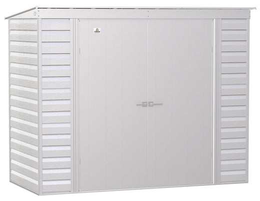 Arrow Select Galvanized Steel Storage Shed, Flute Grey, 8-ft x 4-ft