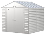 Arrow Select Galvanized Steel Storage Shed, Flute Grey, 8-ft x 8-ft