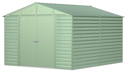 Arrow Select Galvanized Steel Storage Shed, Sage Green, 10-ft x 12-ft