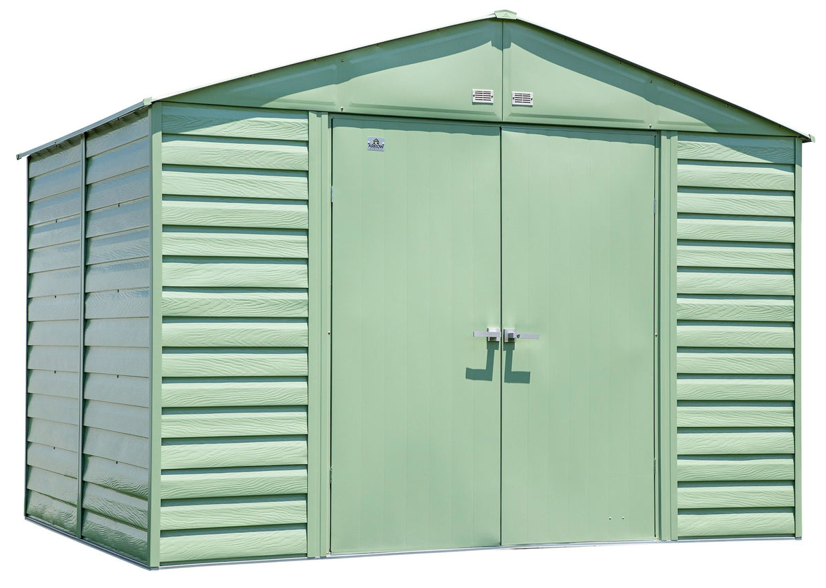 Arrow Select Galvanized Steel Storage Shed, Sage Green, 10-ft x 8-ft