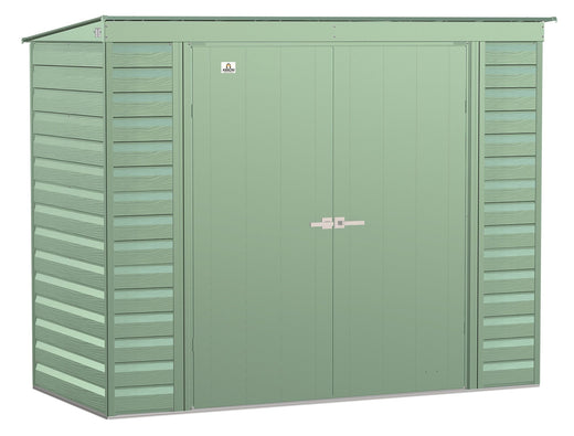 Arrow Select Galvanized Steel Storage Shed, Sage Green, 8-ft x 4-ft