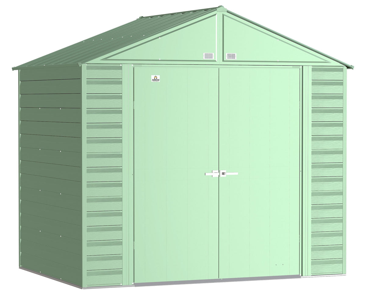 Arrow Select Galvanized Steel Storage Shed, Sage Green, 8-ft x 6-ft